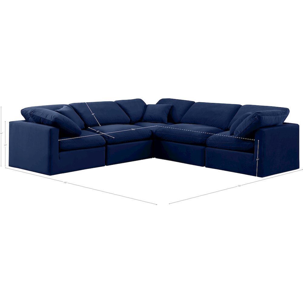 Indulge Navy Velvet Modular Sectional