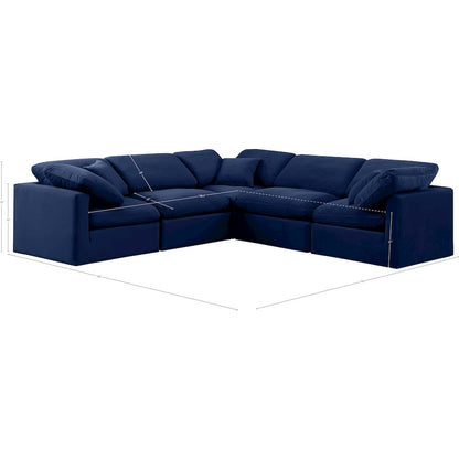 Indulge Navy Velvet Modular Sectional