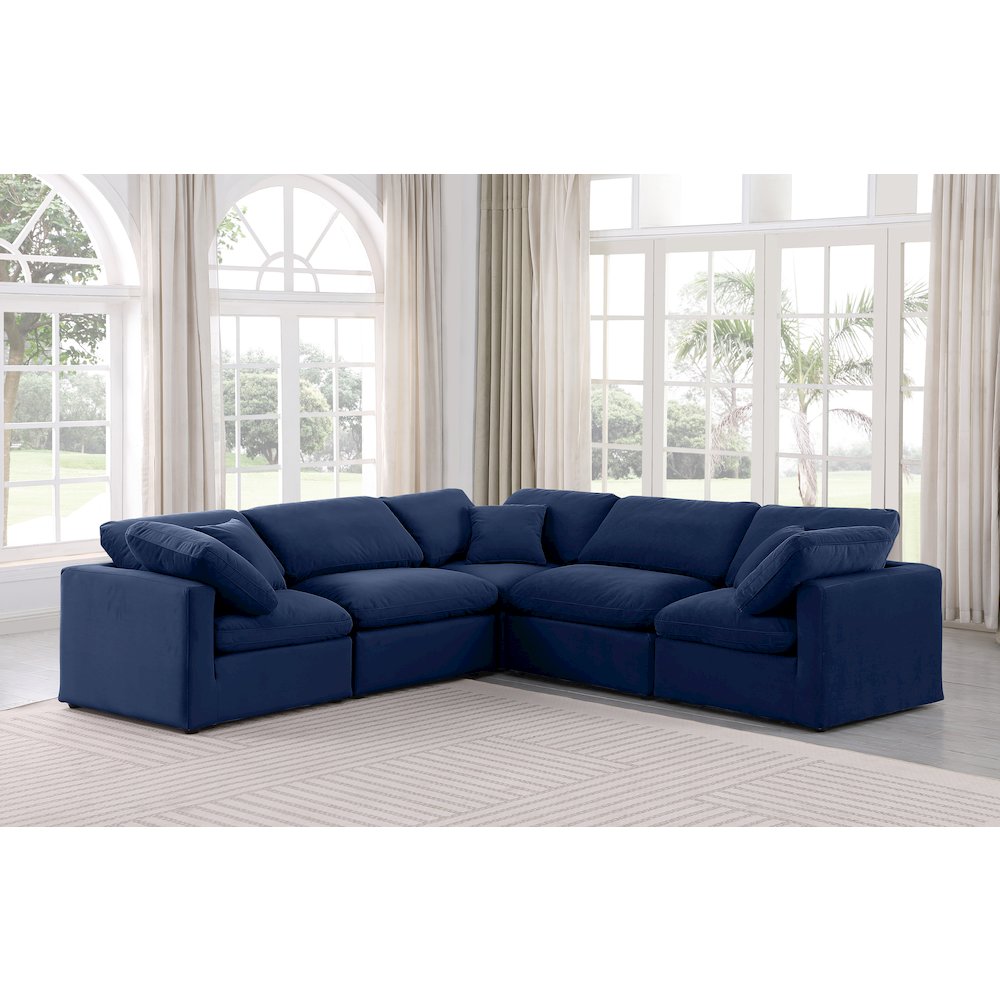 Indulge Navy Velvet Modular Sectional