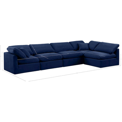 Indulge Navy Velvet Modular Sectional