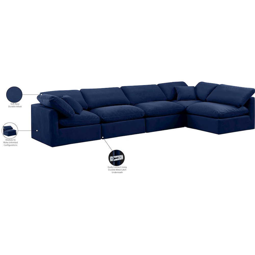 Indulge Navy Velvet Modular Sectional