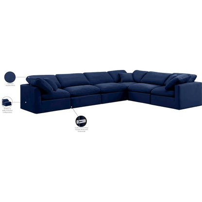Indulge Navy Velvet Modular Sectional