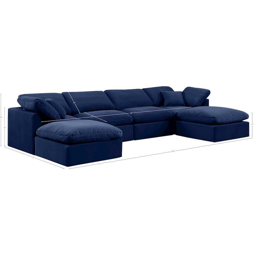 Indulge Navy Velvet Modular Sectional