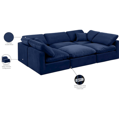 Indulge Navy Velvet Modular Sectional