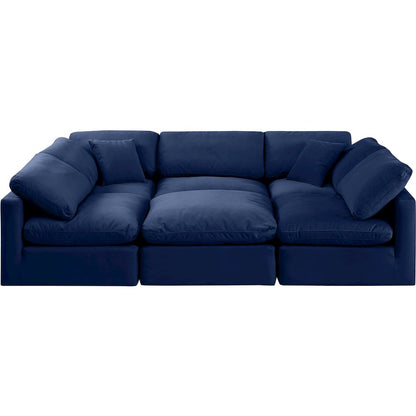 Indulge Navy Velvet Modular Sectional