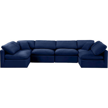 Indulge Navy Velvet Modular Sectional