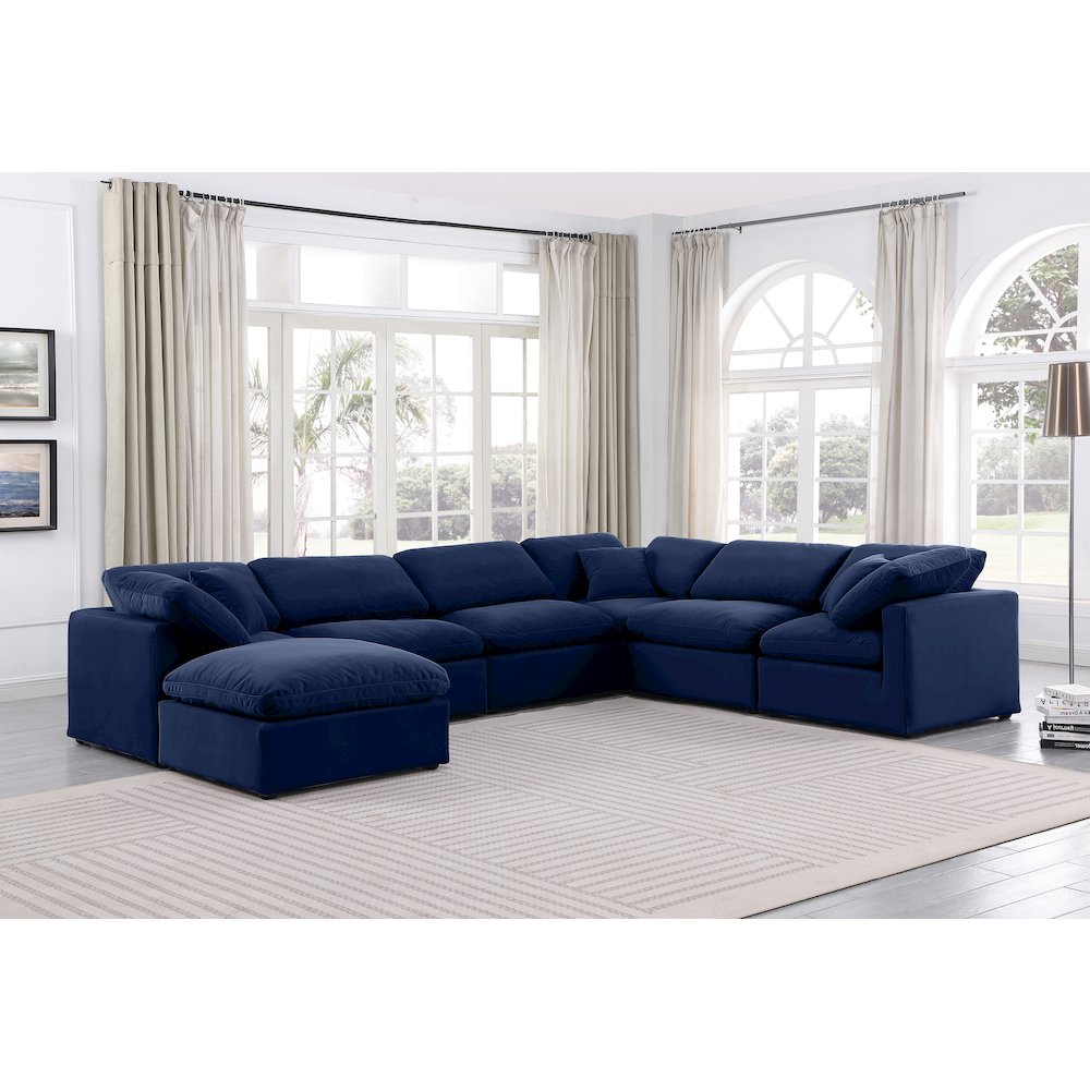 Indulge Navy Velvet Modular Sectional