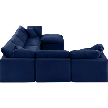 Indulge Navy Velvet Modular Sectional