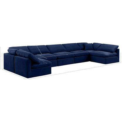 Indulge Navy Velvet Modular Sectional