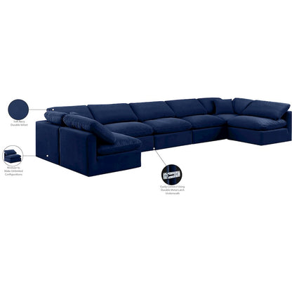 Indulge Navy Velvet Modular Sectional