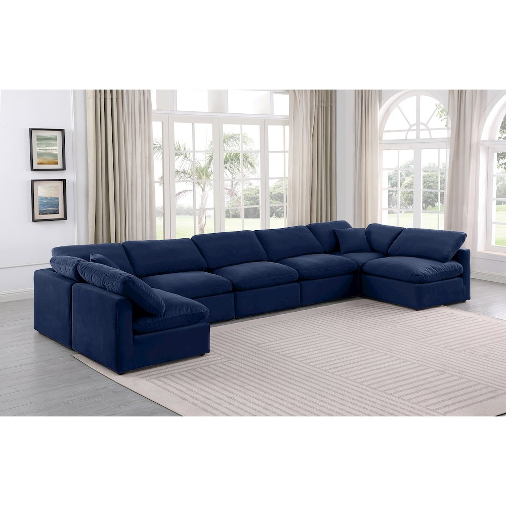 Indulge Navy Velvet Modular Sectional