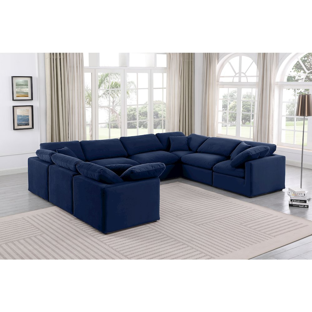Indulge Navy Velvet Modular Sectional