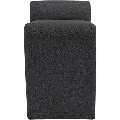 Stylus Black Boucle Fabric Bench