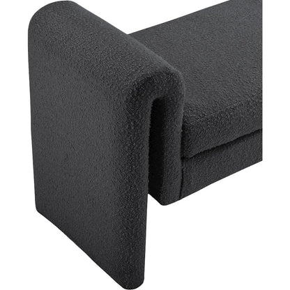 Stylus Black Boucle Fabric Bench