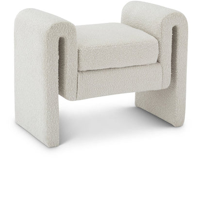 Stylus Cream Boucle Fabric Bench
