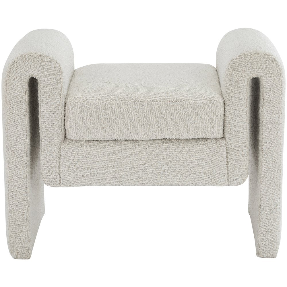 Stylus Cream Boucle Fabric Bench