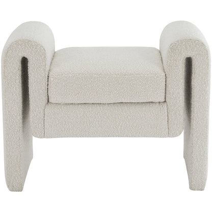 Stylus Cream Boucle Fabric Bench