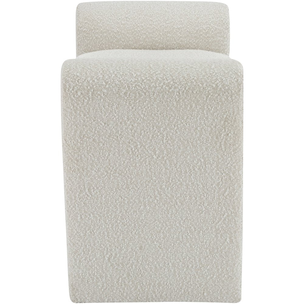 Stylus Cream Boucle Fabric Bench