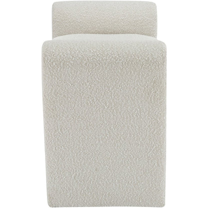 Stylus Cream Boucle Fabric Bench