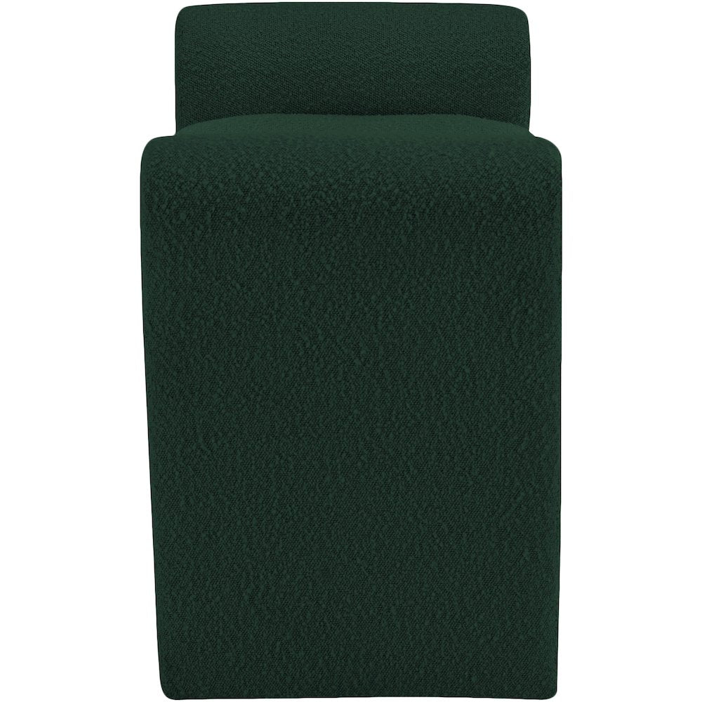 Stylus Green Boucle Fabric Bench