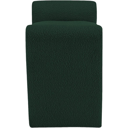Stylus Green Boucle Fabric Bench