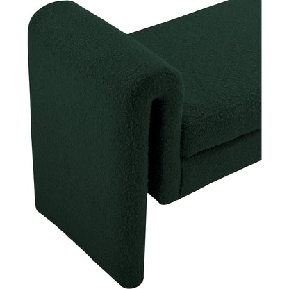 Stylus Green Boucle Fabric Bench