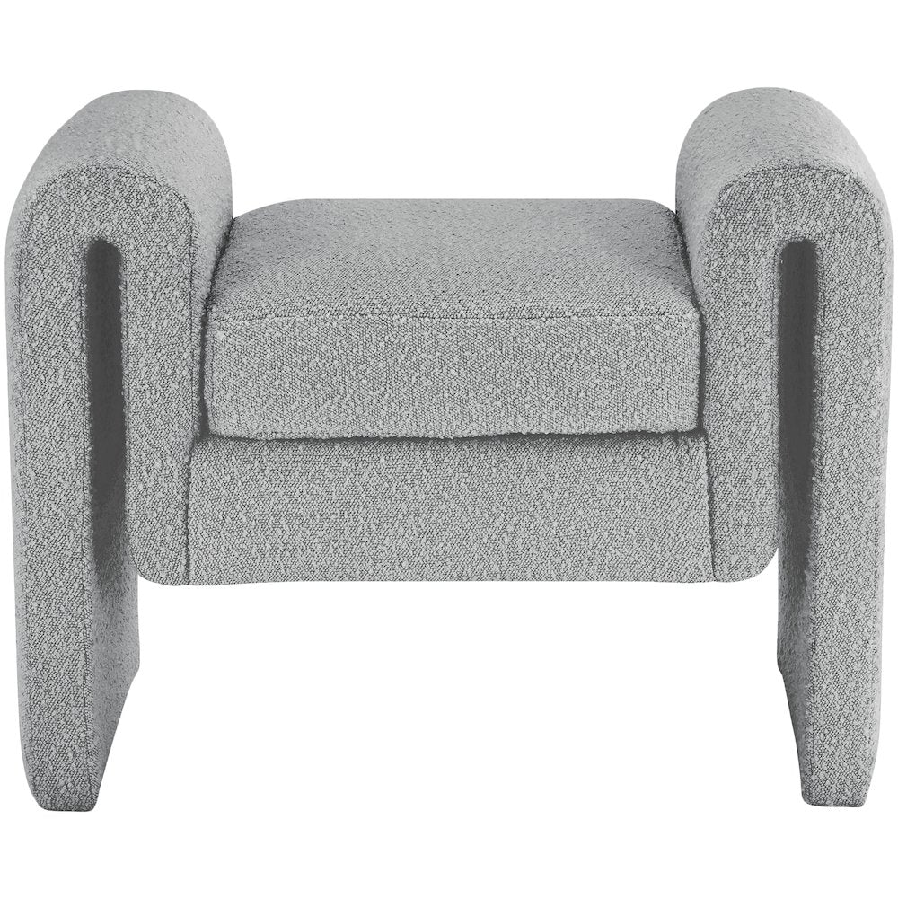 Stylus Grey Boucle Fabric Bench