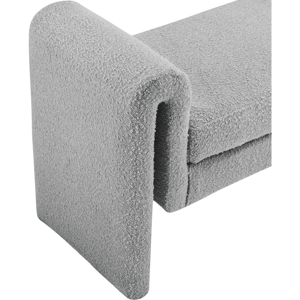 Stylus Grey Boucle Fabric Bench