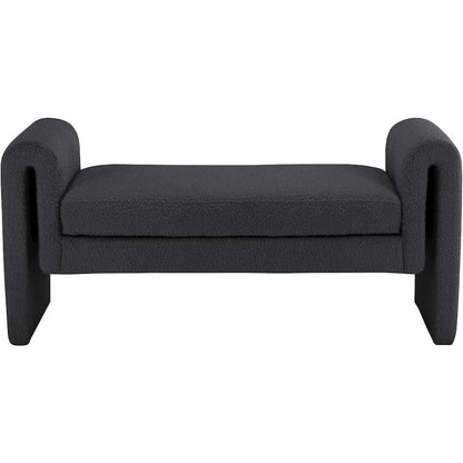 Stylus Black Boucle Fabric Bench