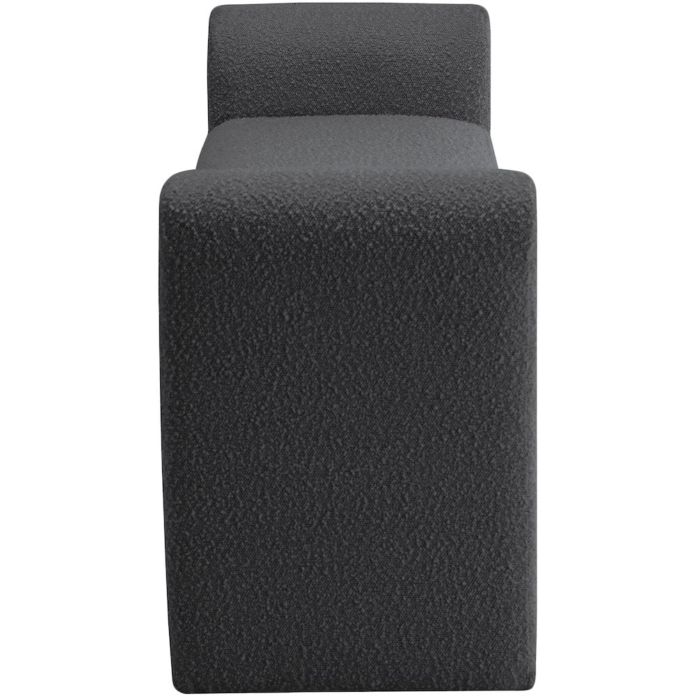 Stylus Black Boucle Fabric Bench