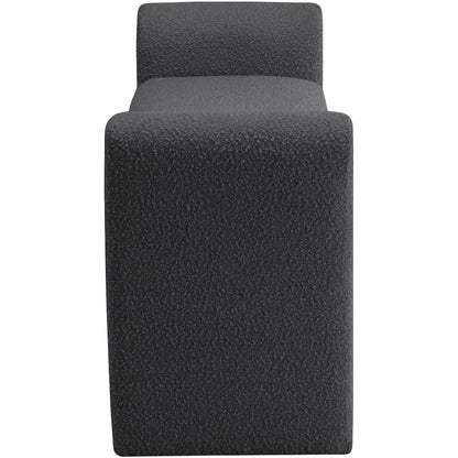 Stylus Black Boucle Fabric Bench