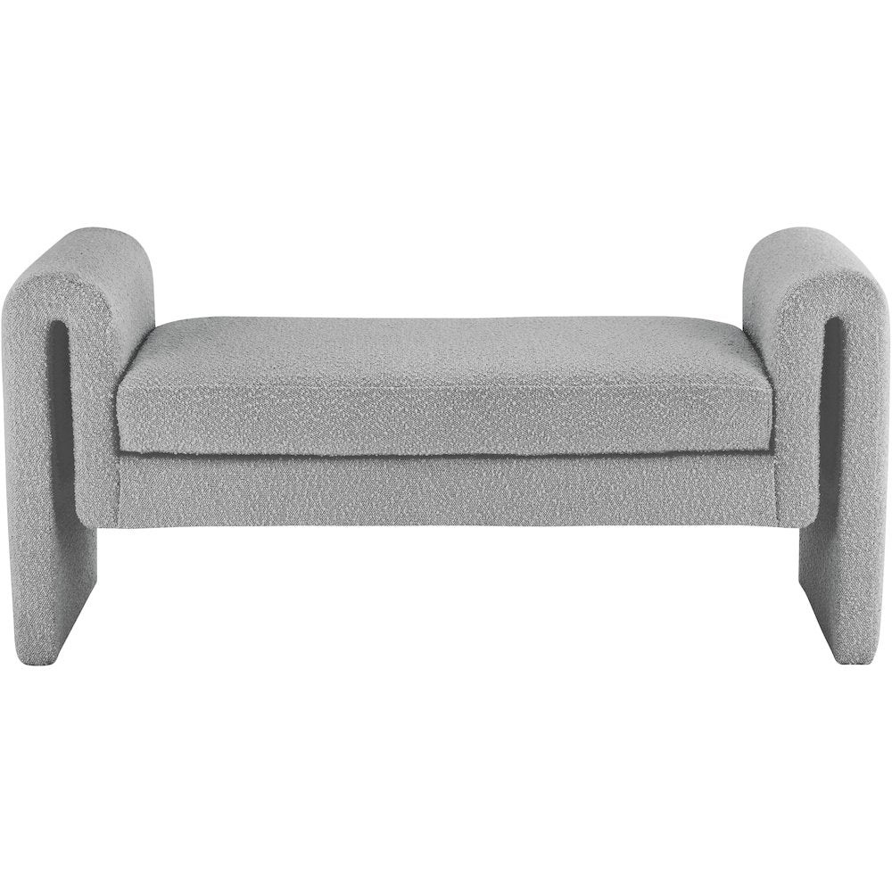 Stylus Grey Boucle Fabric Bench