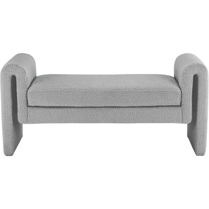 Stylus Grey Boucle Fabric Bench