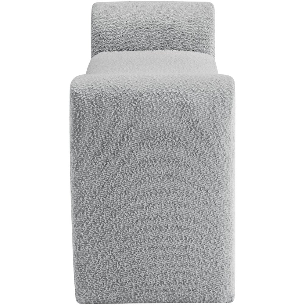 Stylus Grey Boucle Fabric Bench