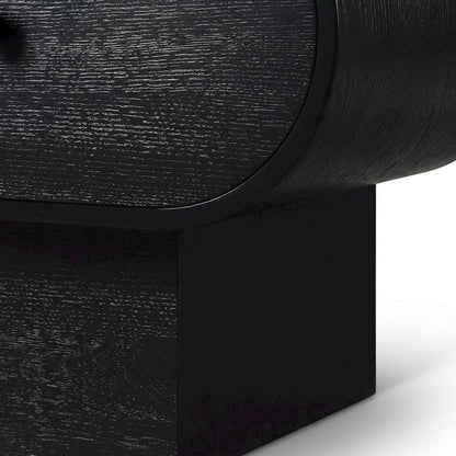 Black Art Deco Nightstand with Sleek Finish and Modern Design