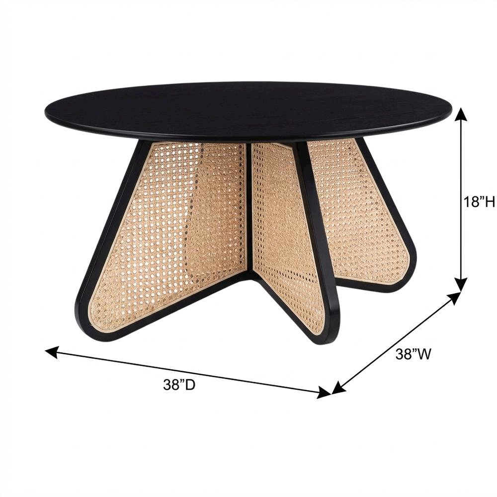 Mid-Century Modern Black Coffee Table with Sleek Finish and Durable Build