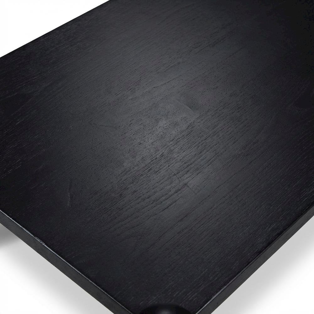 Black Coffee Table with Art Deco Finish and Sturdy Construction