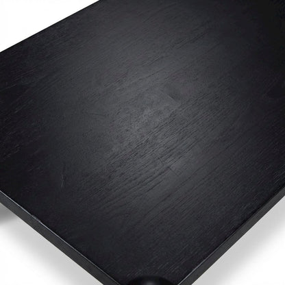 Black Coffee Table with Art Deco Finish and Sturdy Construction