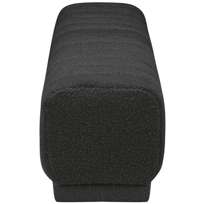 Heathrow Black Boucle Fabric Ottoman/Bench