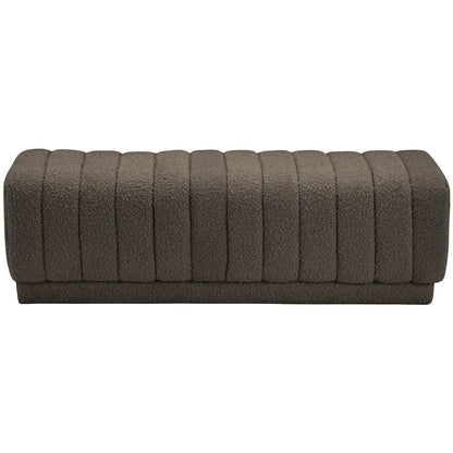 Heathrow Brown Boucle Fabric Ottoman/Bench