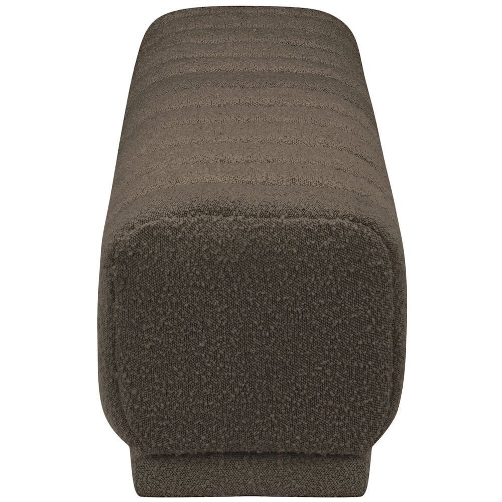 Heathrow Brown Boucle Fabric Ottoman/Bench