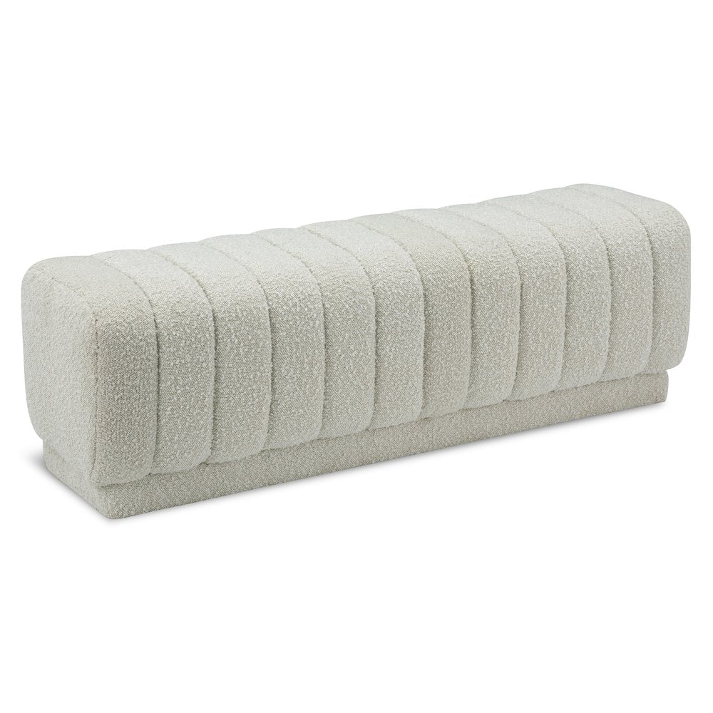 Heathrow Cream Boucle Fabric Ottoman/Bench