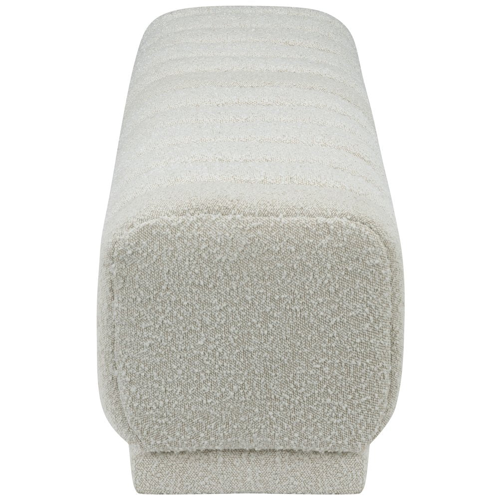 Heathrow Cream Boucle Fabric Ottoman/Bench