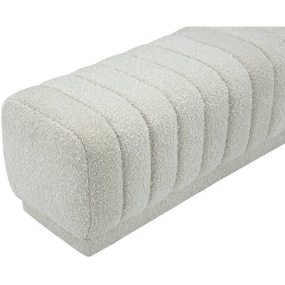 Heathrow Cream Boucle Fabric Ottoman/Bench