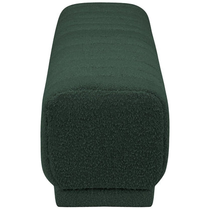 Heathrow Green Boucle Fabric Ottoman/Bench