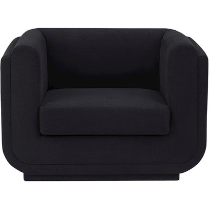 Kimora Black Linen Textured Fabric Chair