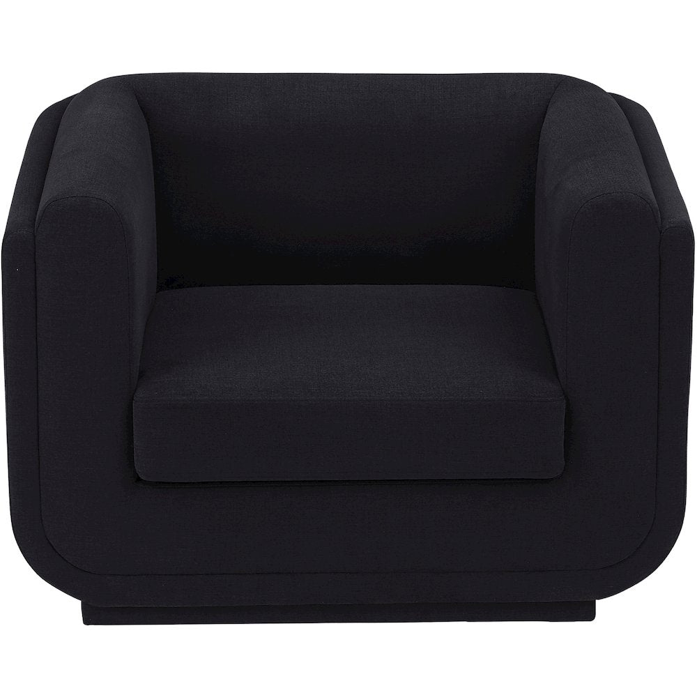 Kimora Black Linen Textured Fabric Chair
