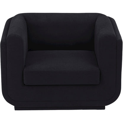 Kimora Black Linen Textured Fabric Chair