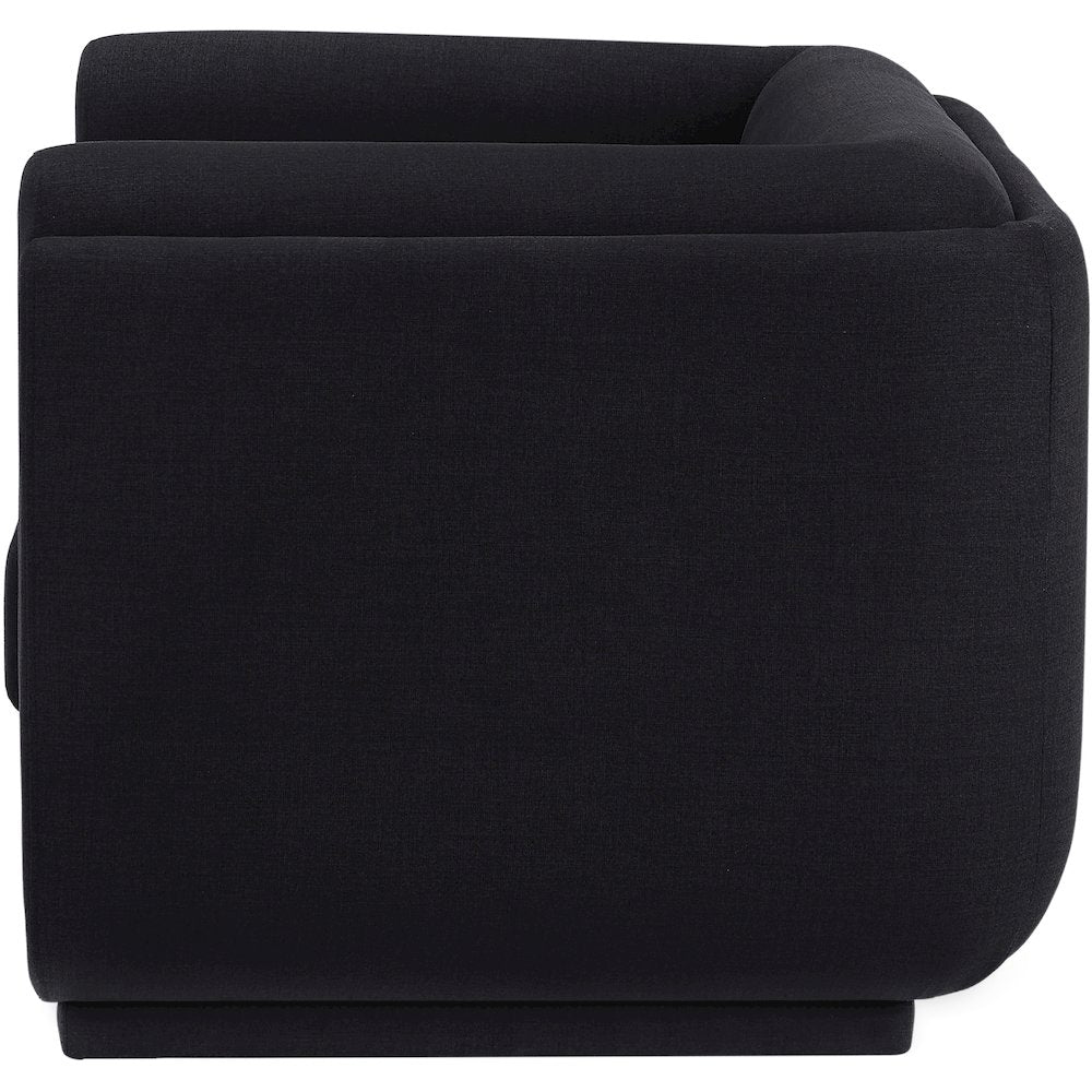 Kimora Black Linen Textured Fabric Chair
