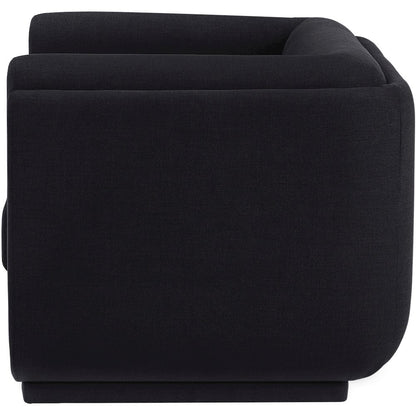 Kimora Black Linen Textured Fabric Chair